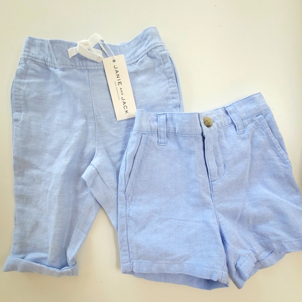 Janie And Jack Light Blue Pants And Shorts 6-12 Months New